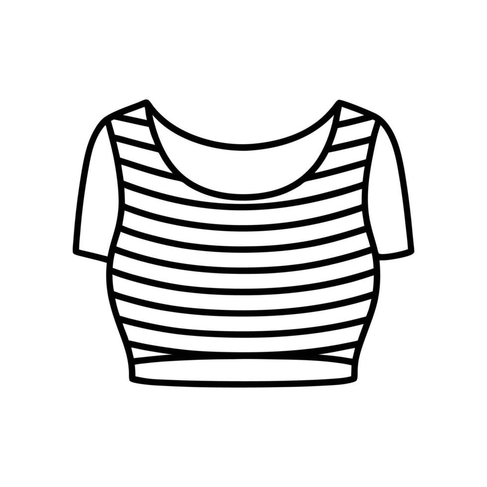 Stylish Outline of Striped Ribbed Crop Top vector