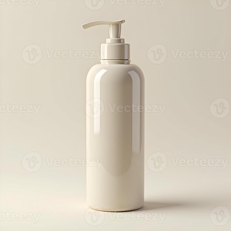 Elegant White Soap Dispenser Bottle Mockup with Transparent Background photo