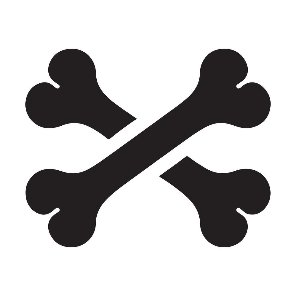 Silhouette Crossbones Graphic Skull and Bones Danger Symbol vector
