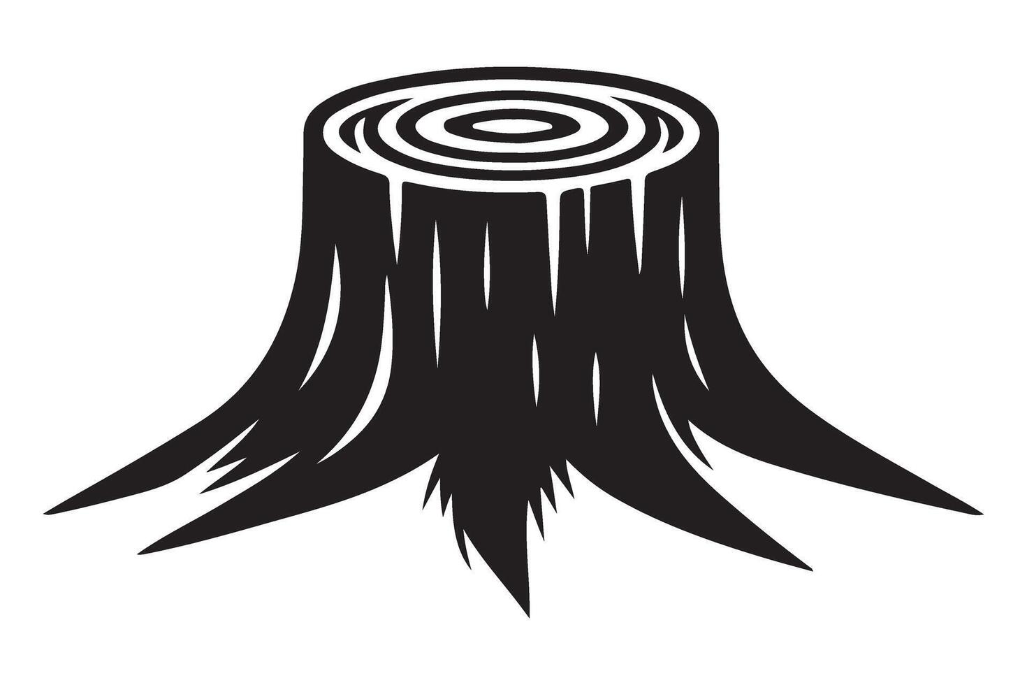 Tree Stump Silhouette Nature's Wood Reminder Forest Scenery Image vector