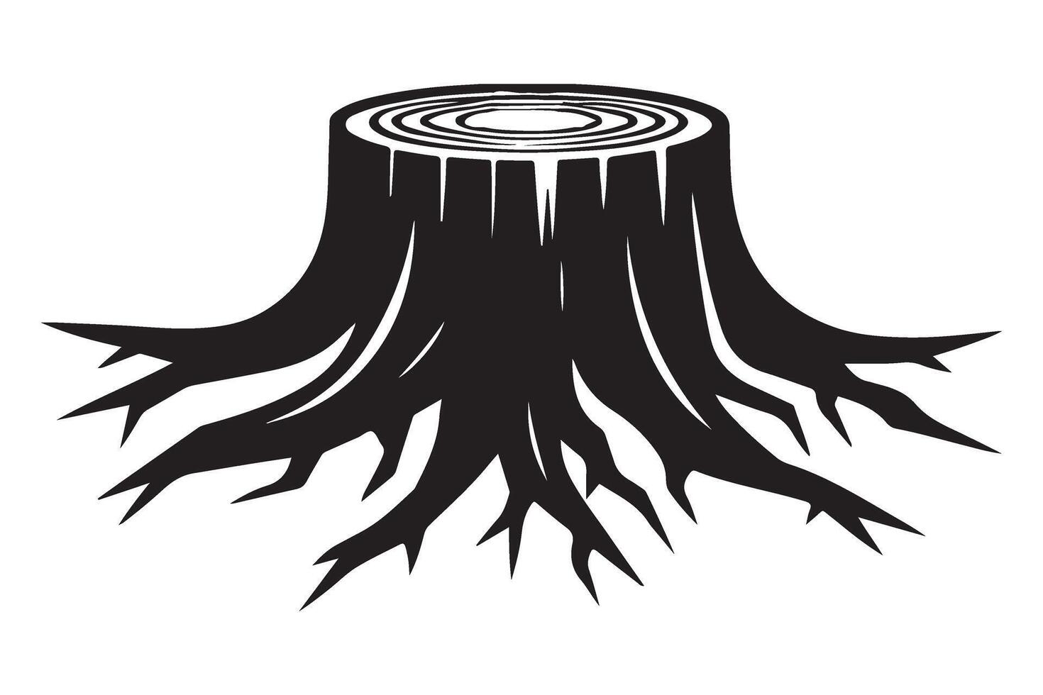 Tree Stump Silhouette A Nature Inspired Design Element Graphics vector