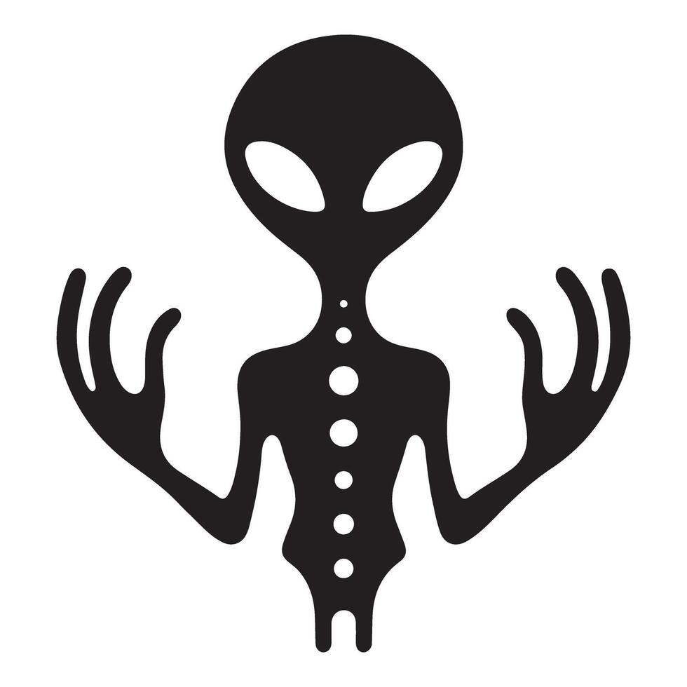 Intriguing Alien Silhouette Illustration A Guide to Extraterrestrial Designs vector