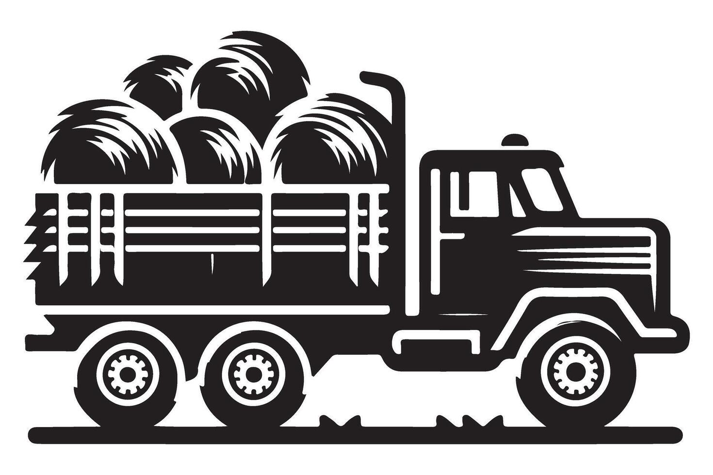 Hay Truck Silhouette Illustration for Agriculture and Farming Industry vector