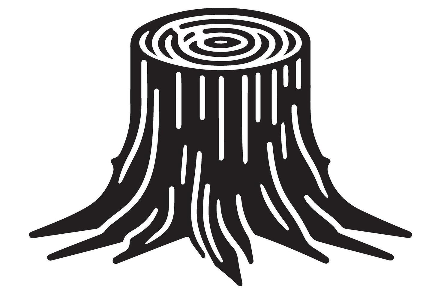 Tree Stump Silhouette Illustration Forestry and Nature Graphics vector