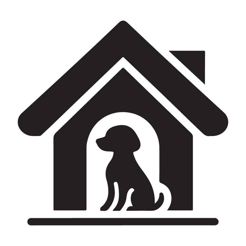 Dog House Silhouette Graphic Design For Pet Lovers Community vector