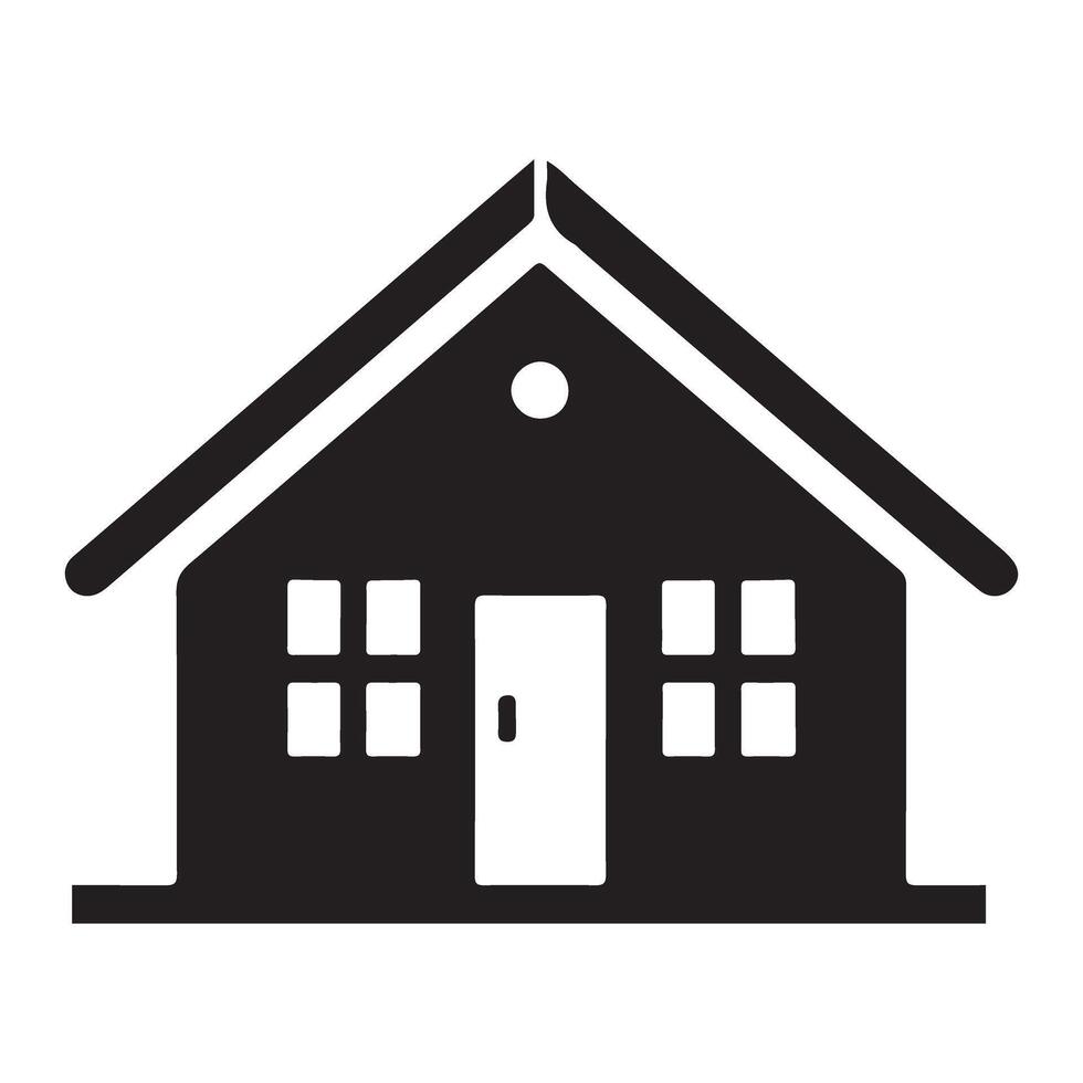 Cozy Home Silhouette Illustration Ideal For Real Estate Ads vector