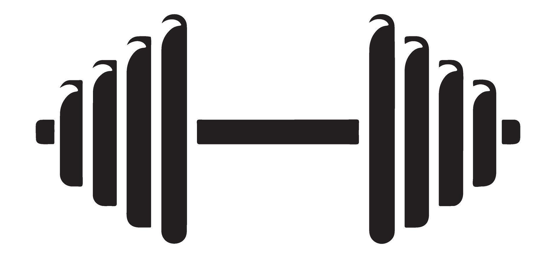 Heavy dumbbell illustration fitness and exercise equipment silhouette vector