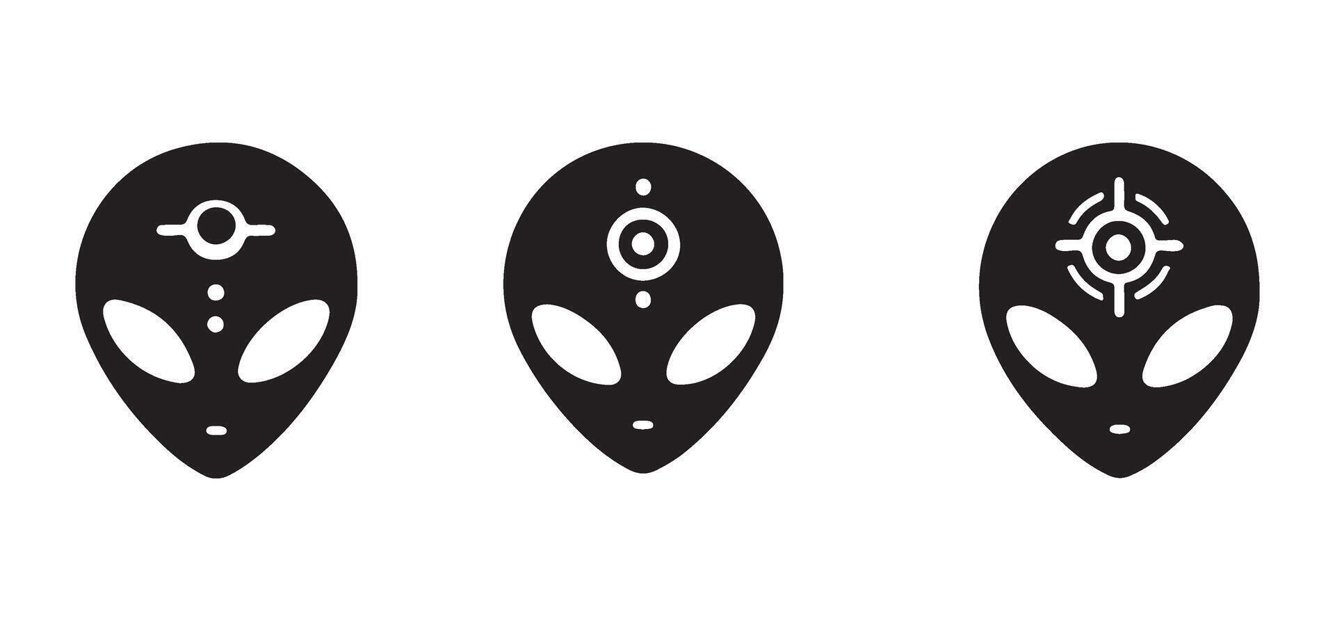 Alien Head Icon Illustration for Science Fiction and Space vector