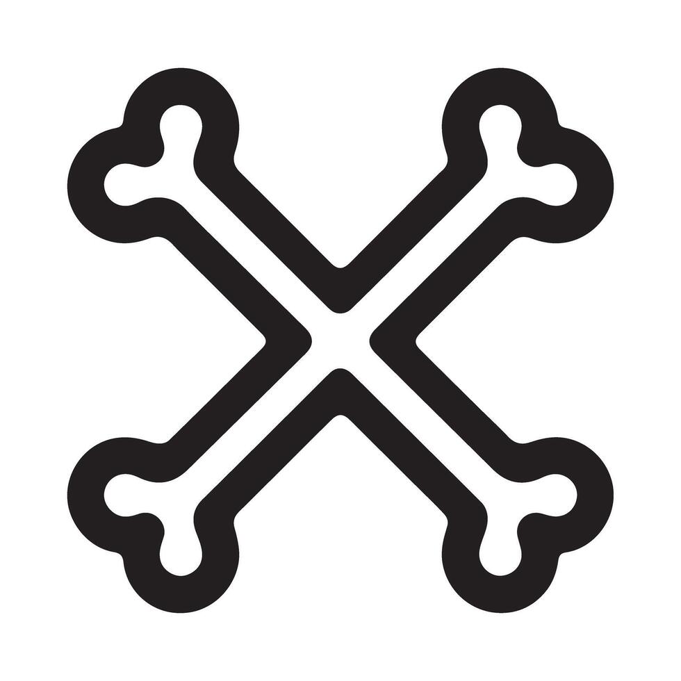 Crossed Bones Illustration for Warning Halloween and Danger Symbol vector