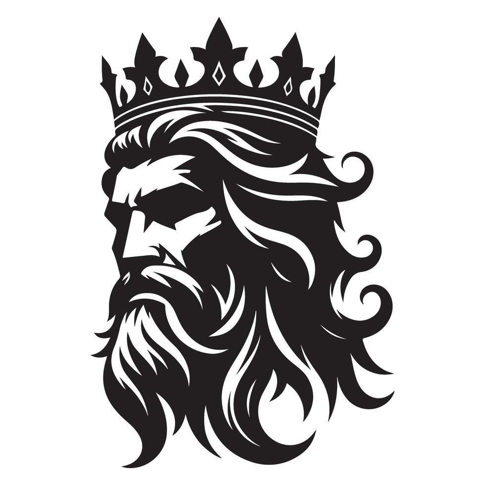 Majestic King Silhouette Illustration Embrace Royalty and Power vector