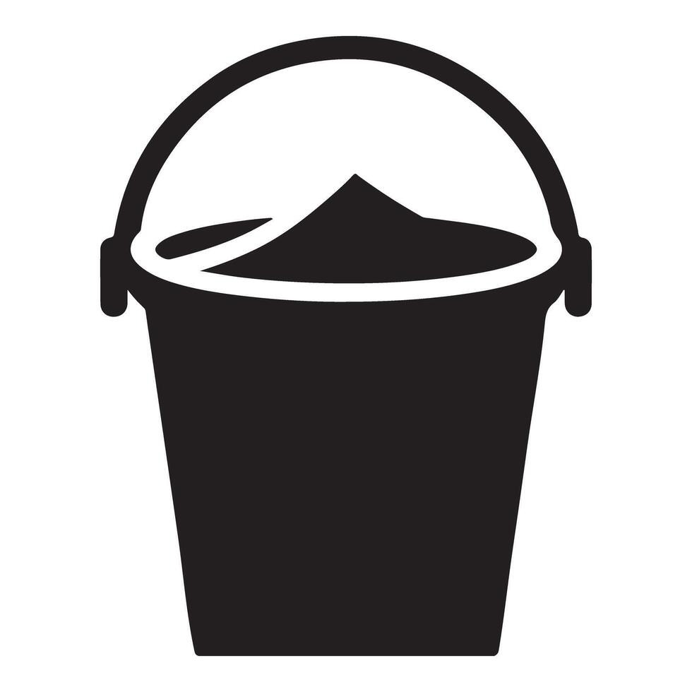 Silhouette Bucket Filled with Material Illustration Image vector
