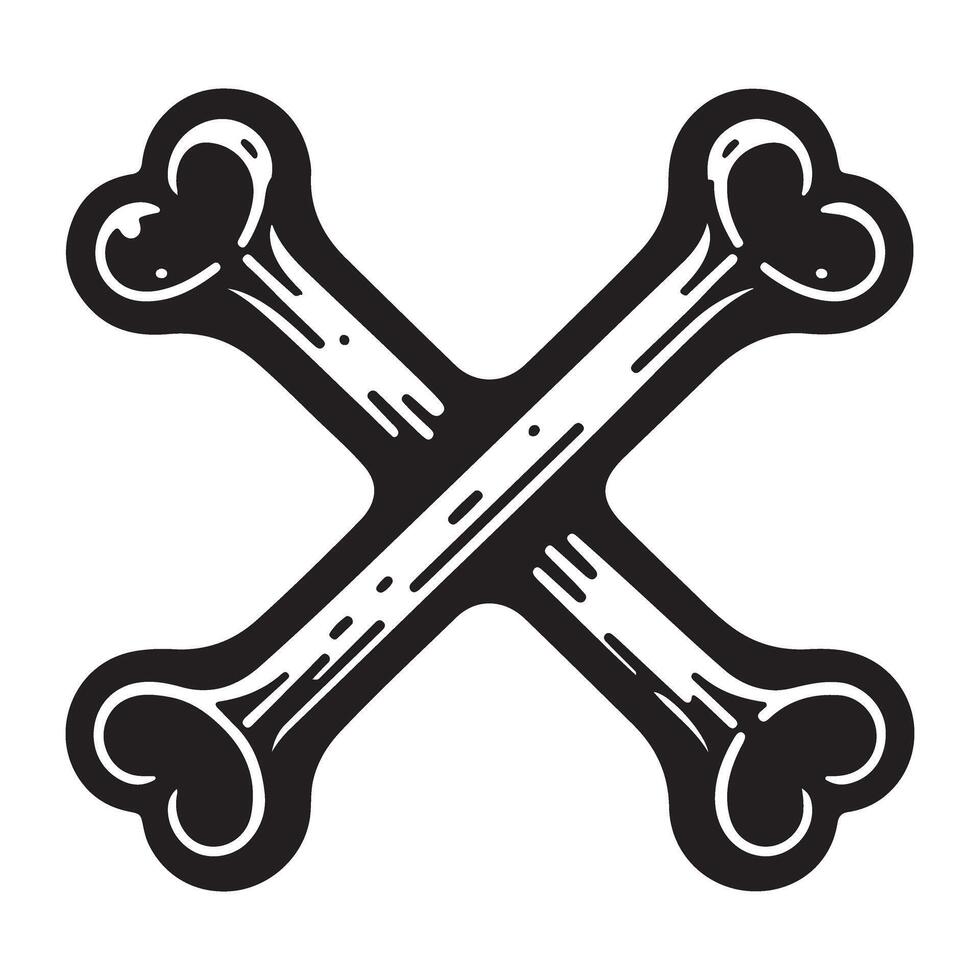 Crossed Bones Symbol Silhouette Graphic for Danger Sign vector