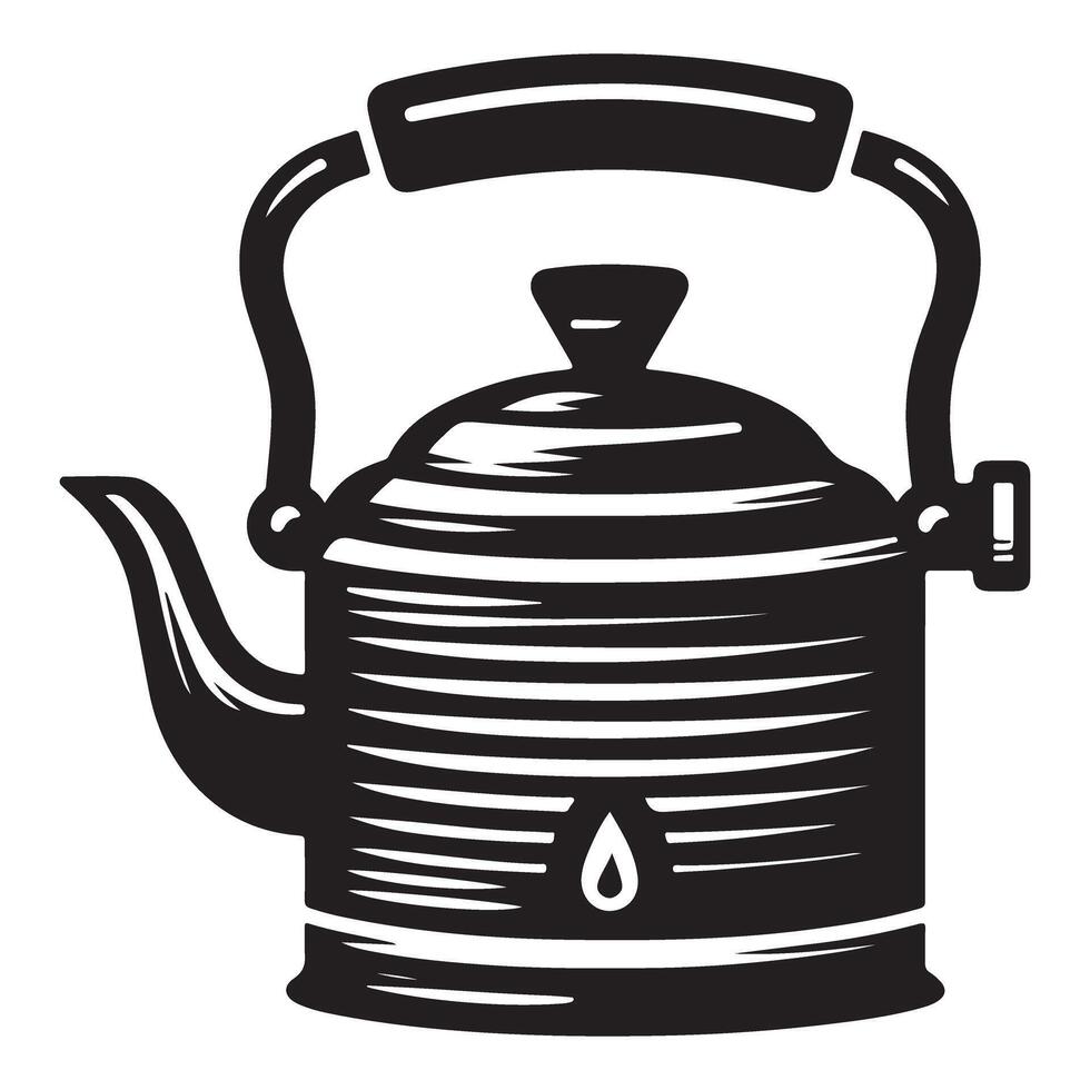 Classic Kettle Illustration for Tea Time and Hot Beverages vector