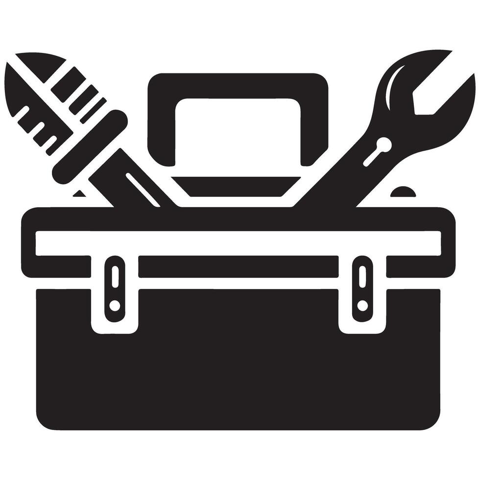 Professional audio equipment toolbox with microphone and wrench vector