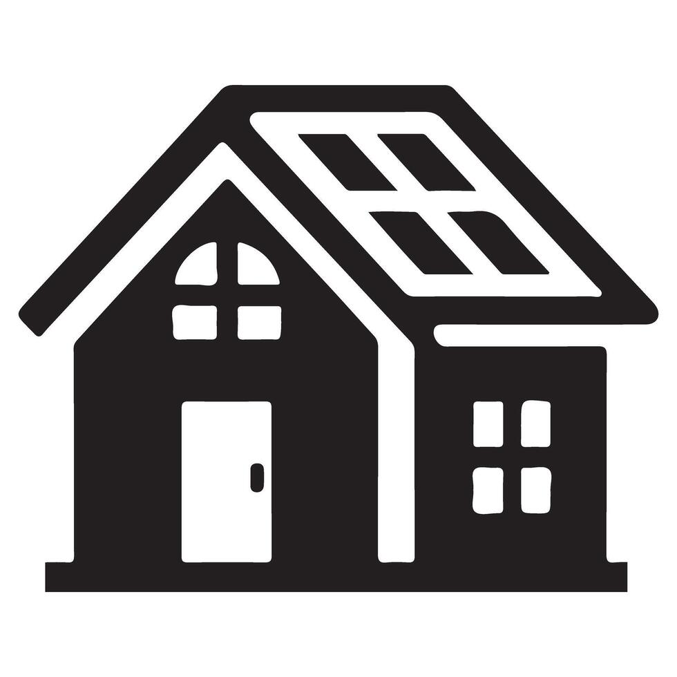 Modern house silhouette a symbol of home residential property vector