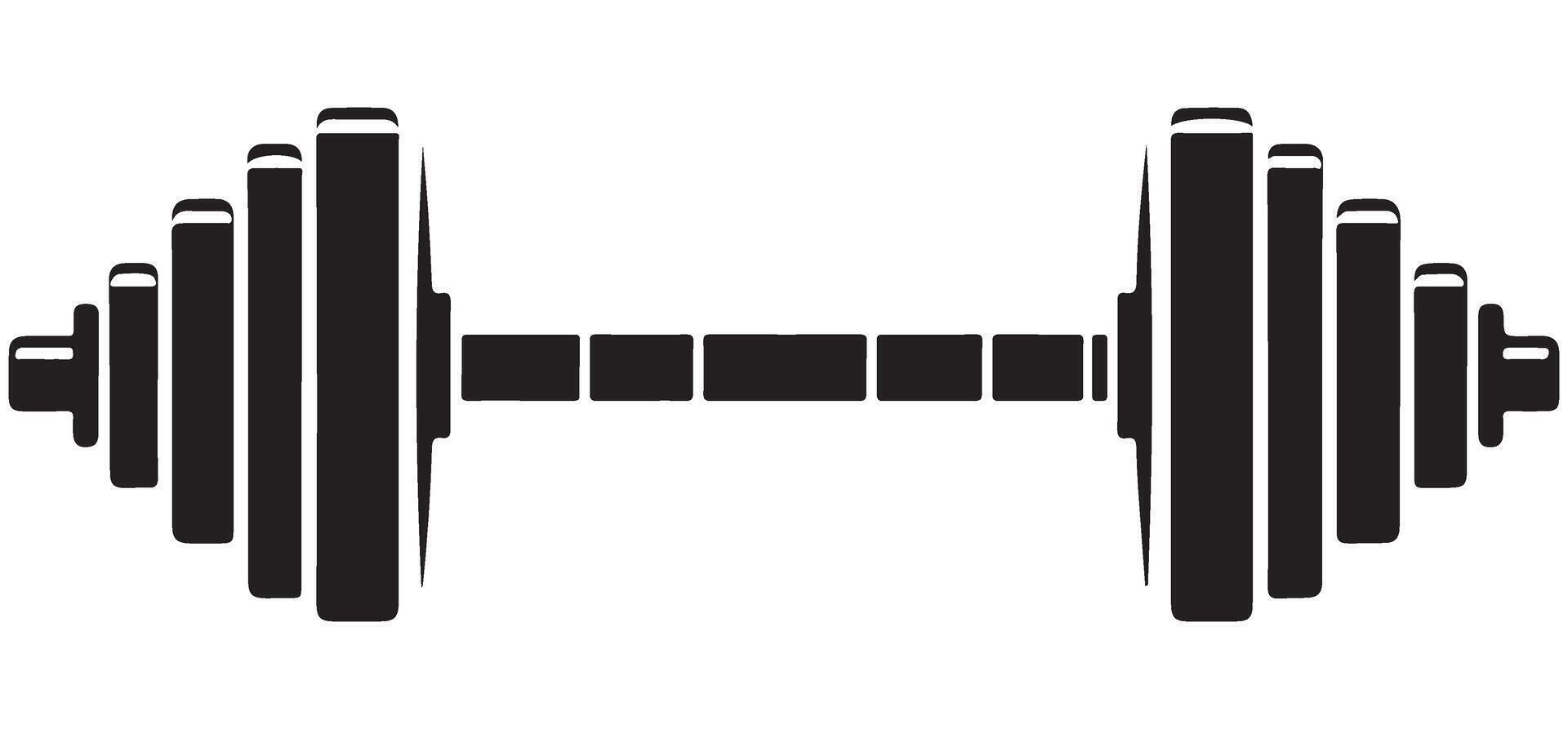 Weight training dumbbell fitness and exercise equipment illustration vector