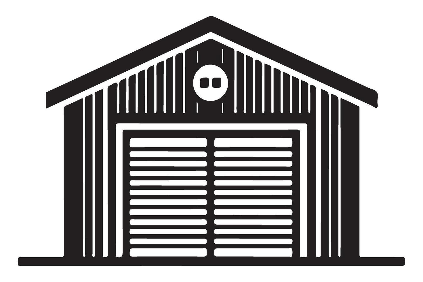 Garage silhouette a secure place for vehicles and storage vector