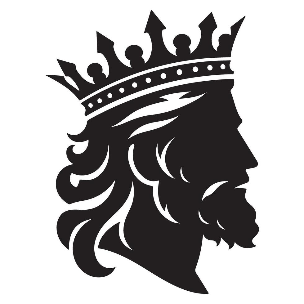 Regal King Silhouette Design Element Graphic Template vector