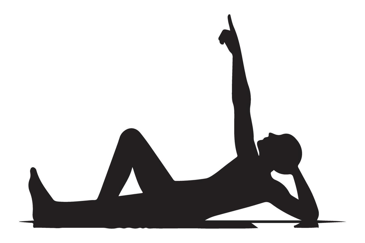 Silhouette of Reclining Man Contemplative Pose and Relaxed vector