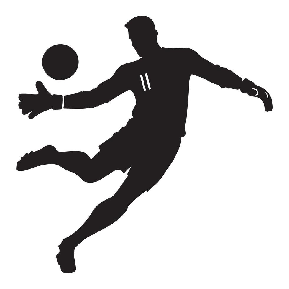 Dynamic Soccer Goalkeeper Silhouette Illustration for Sports Designs vector