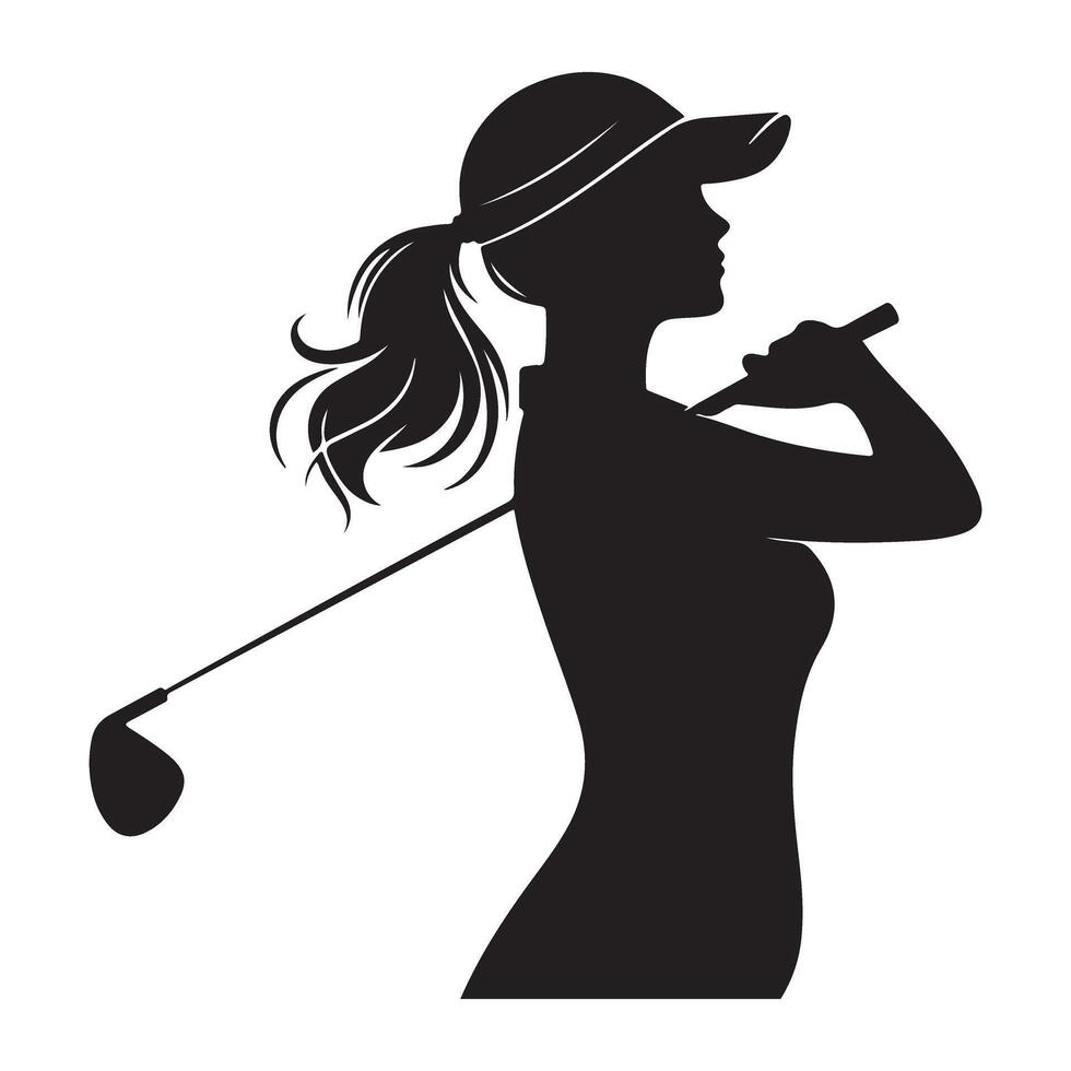 Elegant Golfer Silhouette Image for Golfing and Sport Promotion vector