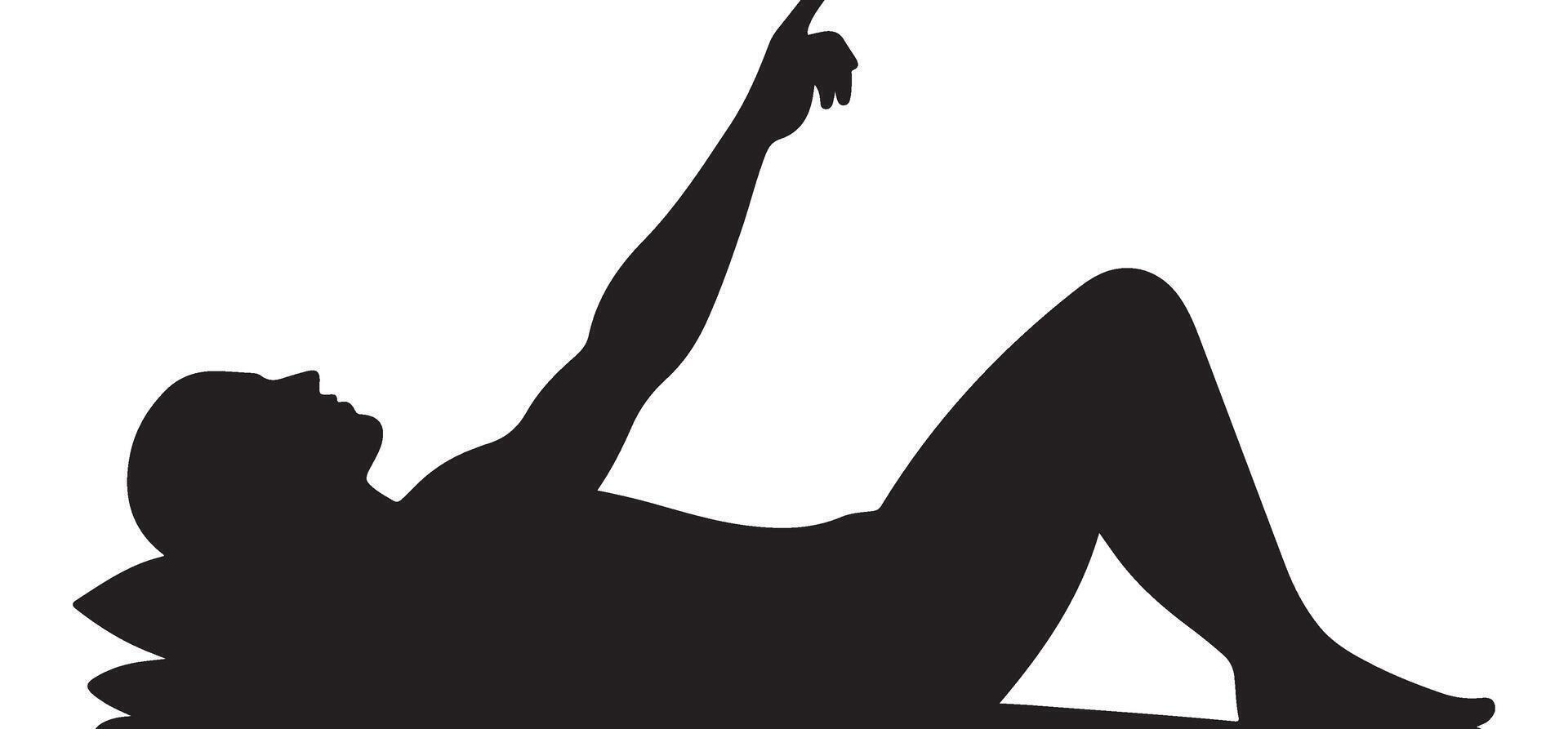 Man lying silhouette raising hand pointing artwork illustration vector
