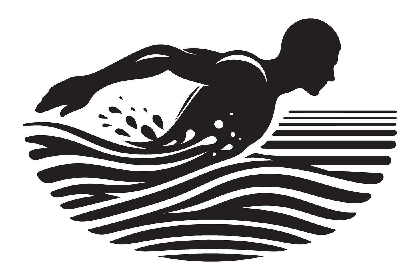 Dynamic Swimmer Illustration Capturing Motion and Aquatic Gracefulness vector