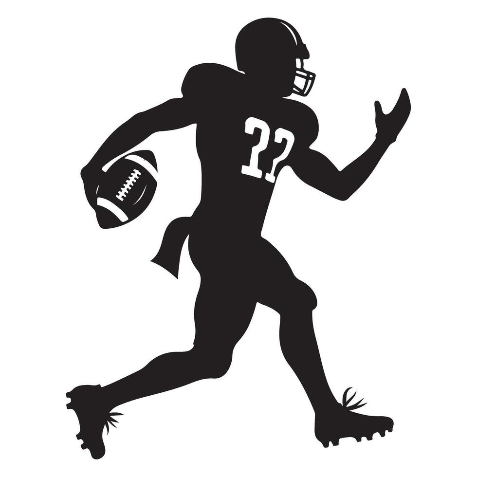 American football player design running with ball art print vector