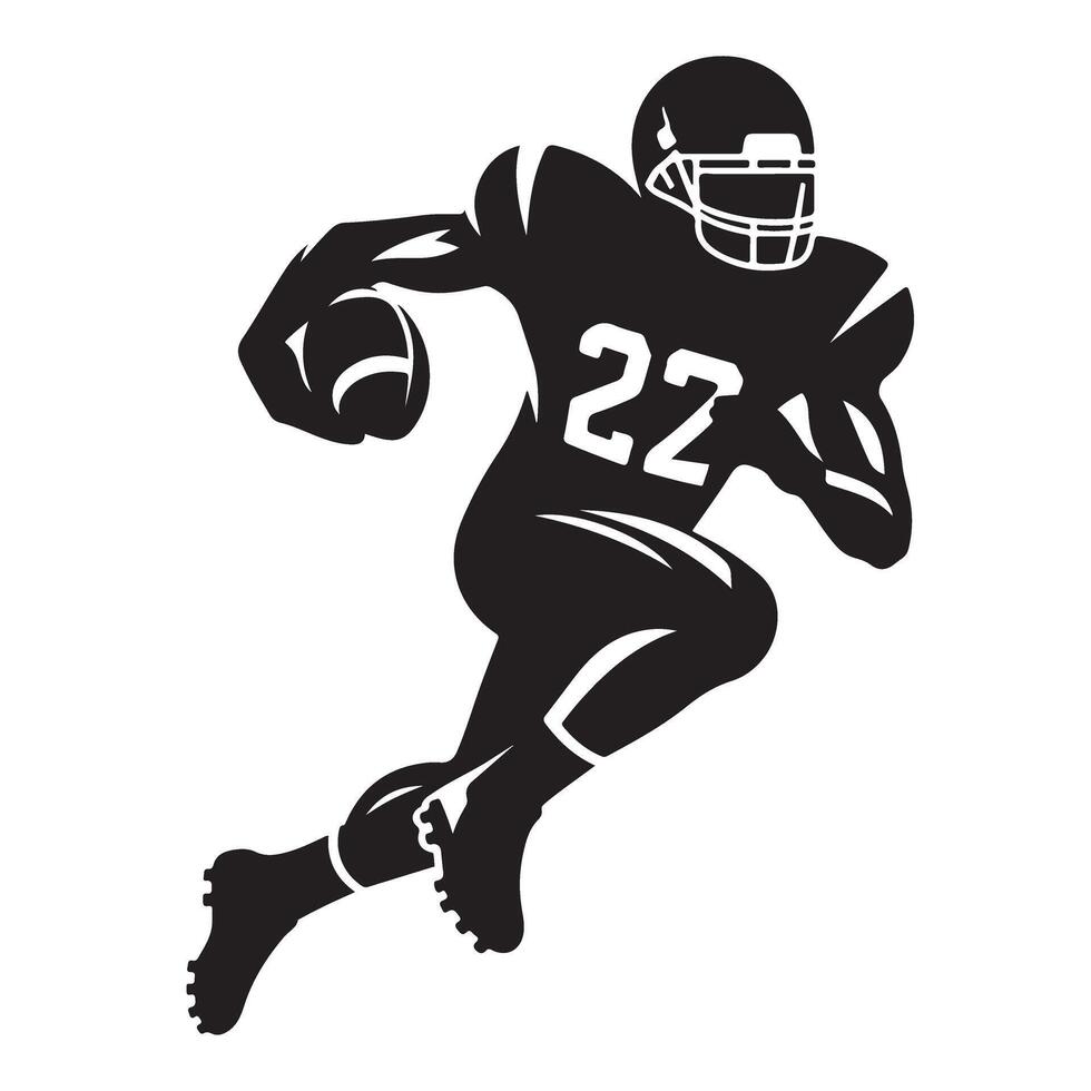 Running Back Power Silhouette American Football Player Graphic vector
