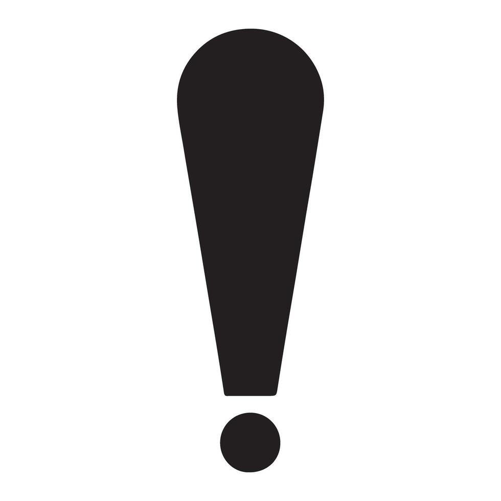 Black exclamation point icon for emphasis caution attention illustration vector