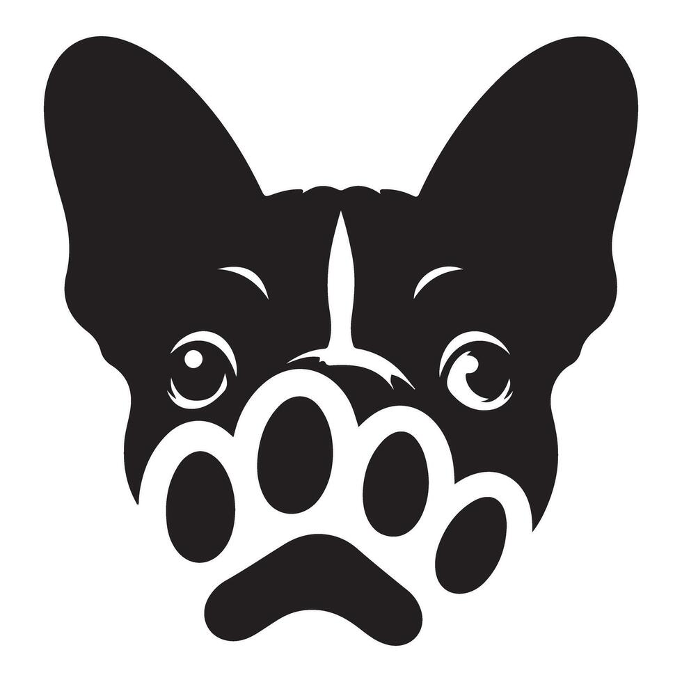Silhouette Dog Face Paw Print Art for Pet Lovers vector
