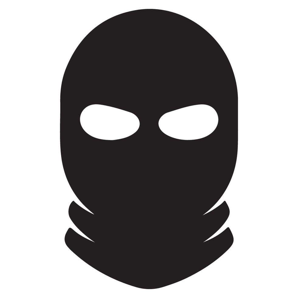 Balaclava Mask Silhouette Illustration Covering Head and Face vector