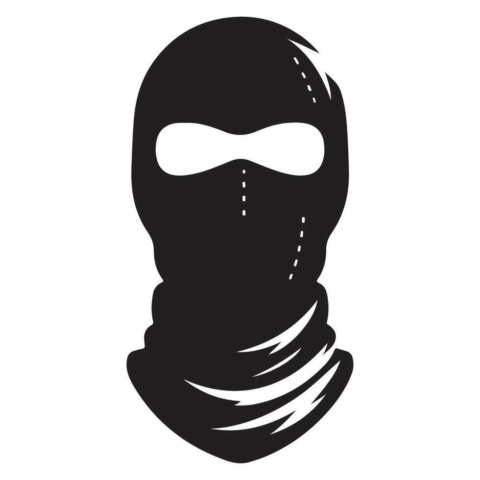 Balaclava Silhouette Illustration Black Security Mask Graphic Design vector