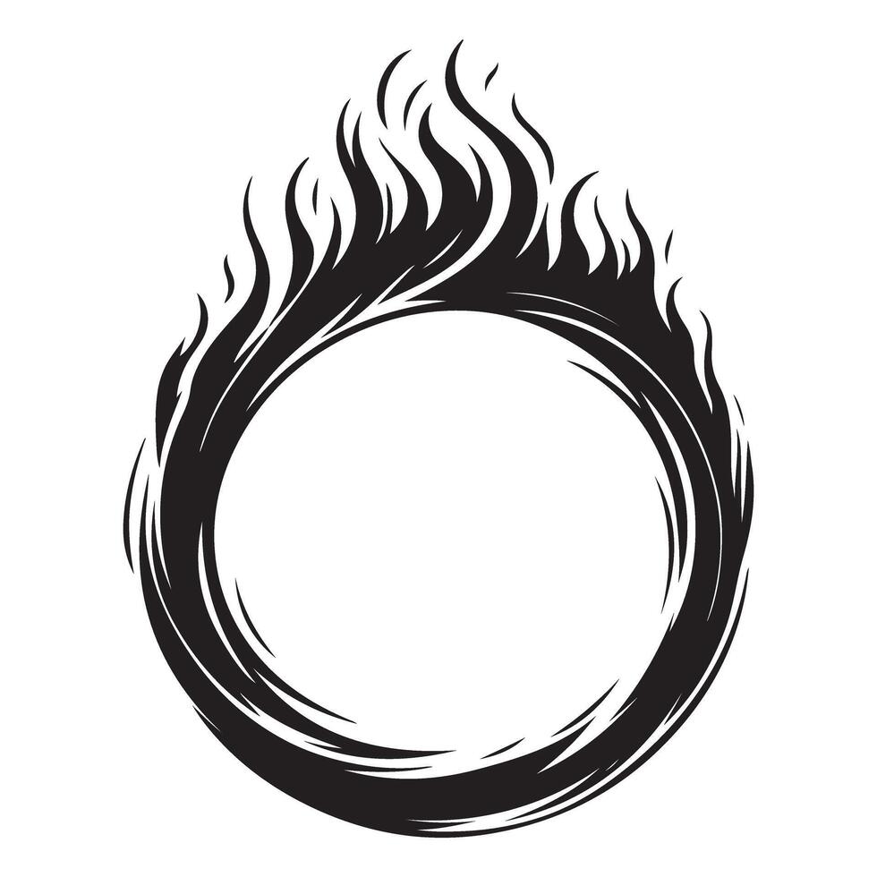 Ring of Fire Illustration Burning Circle Symbolic of Destruction vector