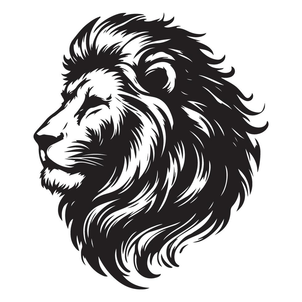 Majestic Lion Head Graphic A Symbol of Strength and Courage vector