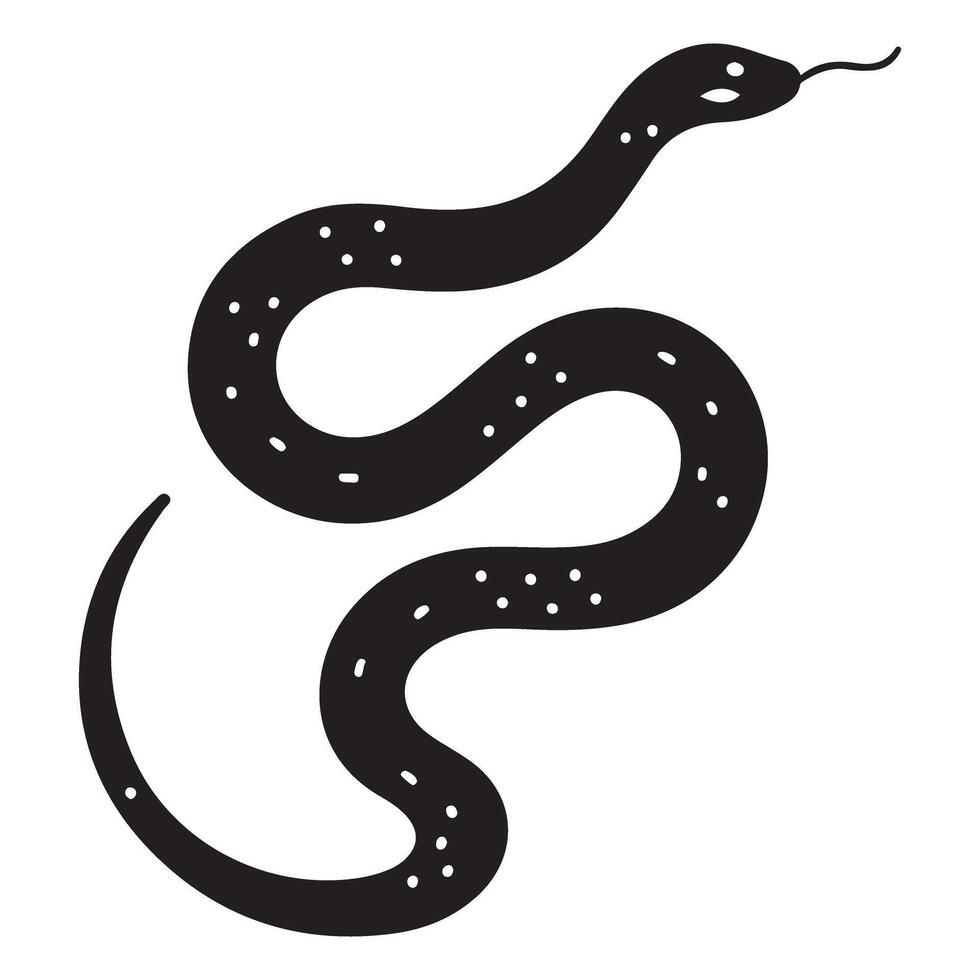 Black Snake Silhouette Illustration A Symbol of Transformation Art vector