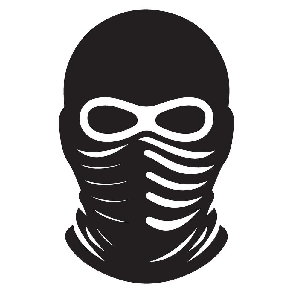 Black Balaclava Silhouette Illustration A Mask of Anonymity vector