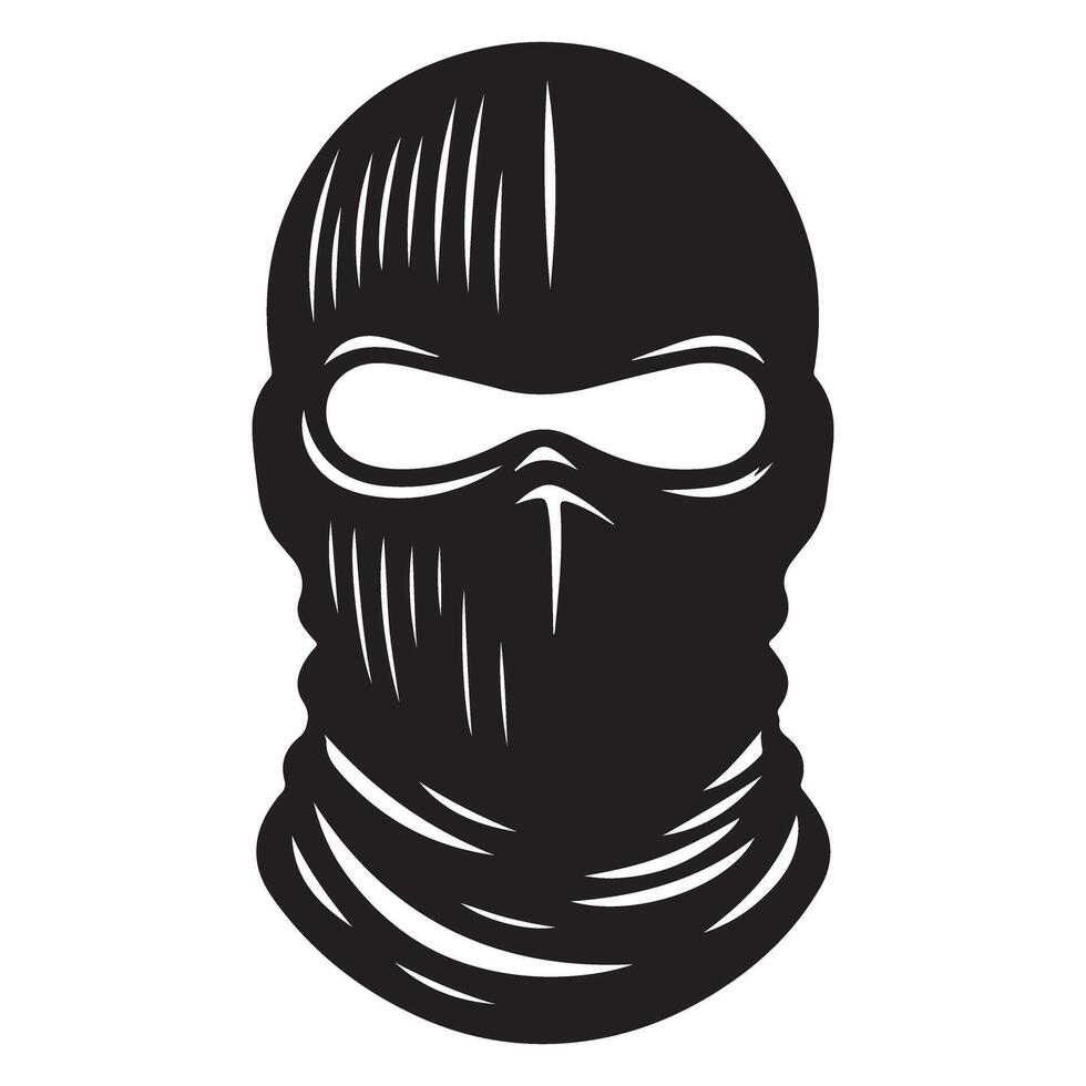 Concealed Identity A Silhouette of a Person Wearing a Balaclava Mask vector