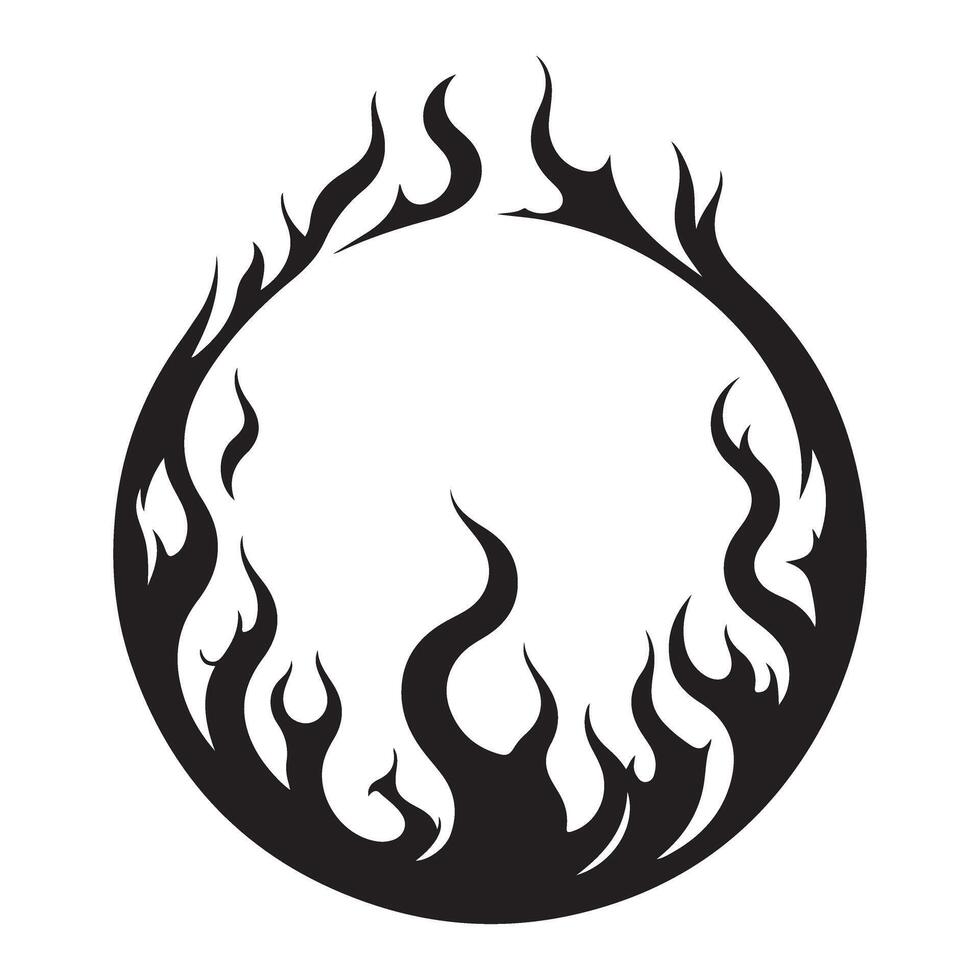 Burning Fire Circle Graphic Illustration for Design Projects vector