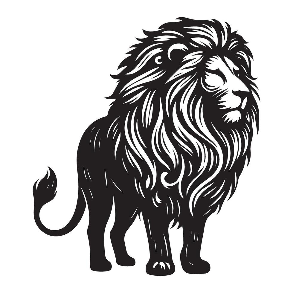 Lion Silhouette Illustration Regal King of the Jungle vector