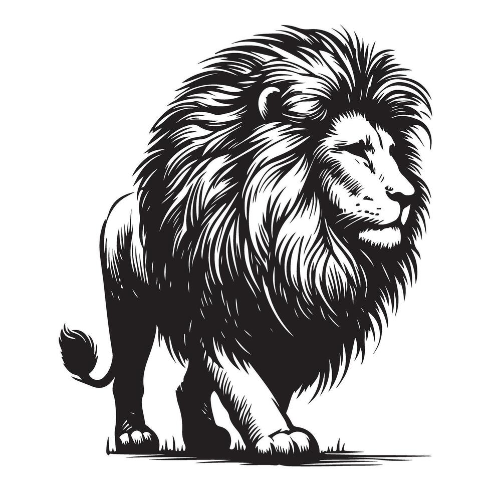 Majestic Lion Illustration A Powerful Symbol of Strength and Courage vector