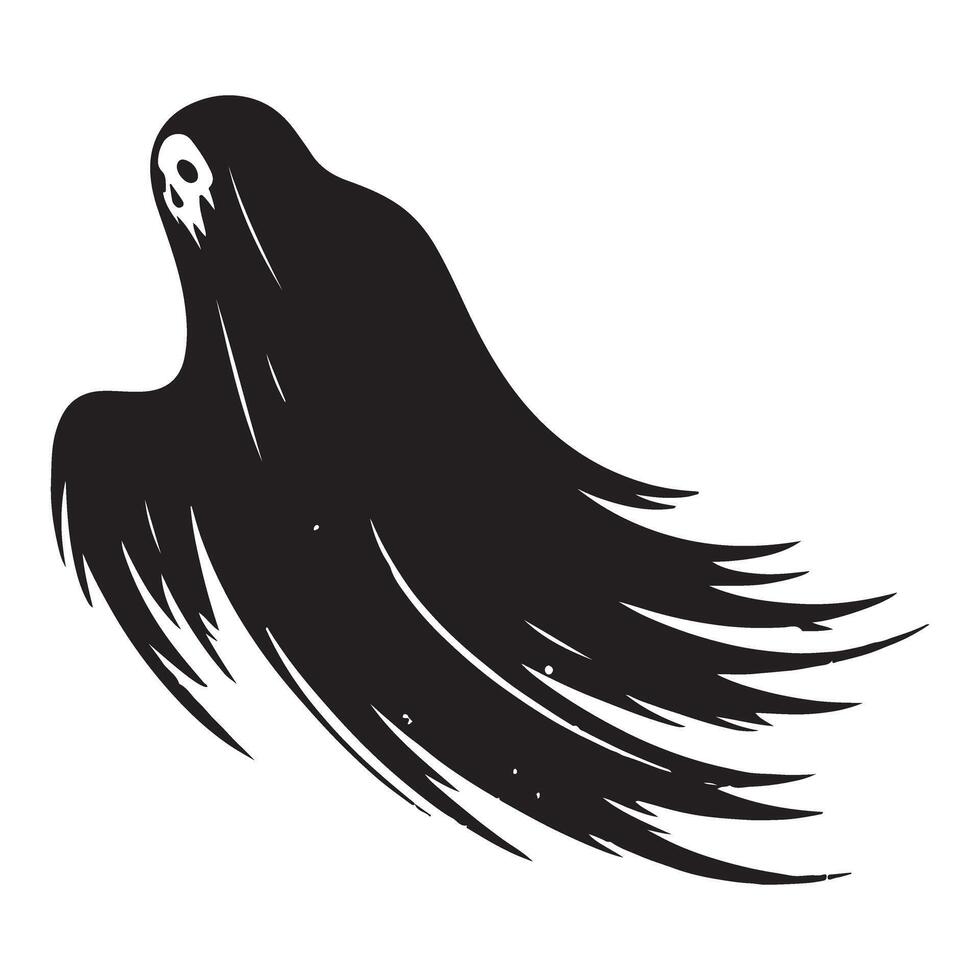 Silhouette Ghost Illustration Spooky Figure For Halloween Designs vector