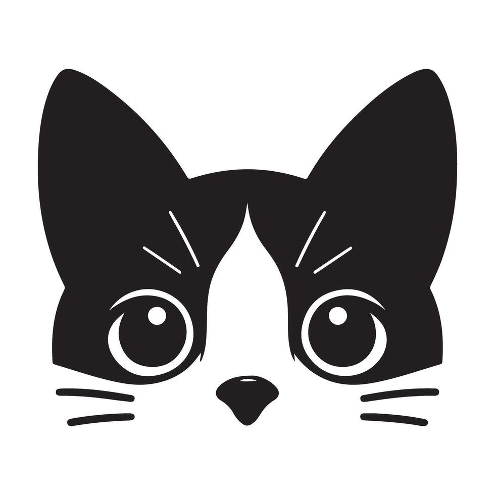Cartoon Cat Face Graphic Artwork Template Design Element vector