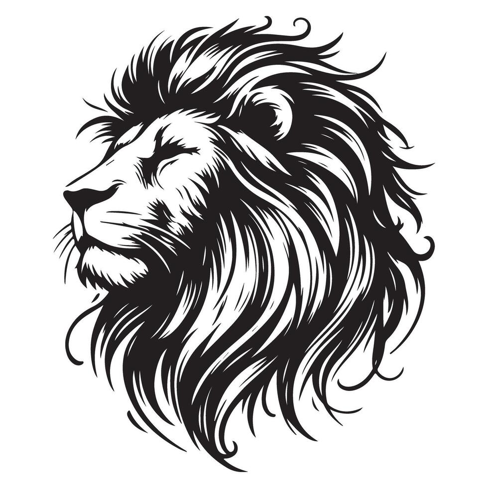 Majestic Lion Head Illustration Graphic for Design Elements vector