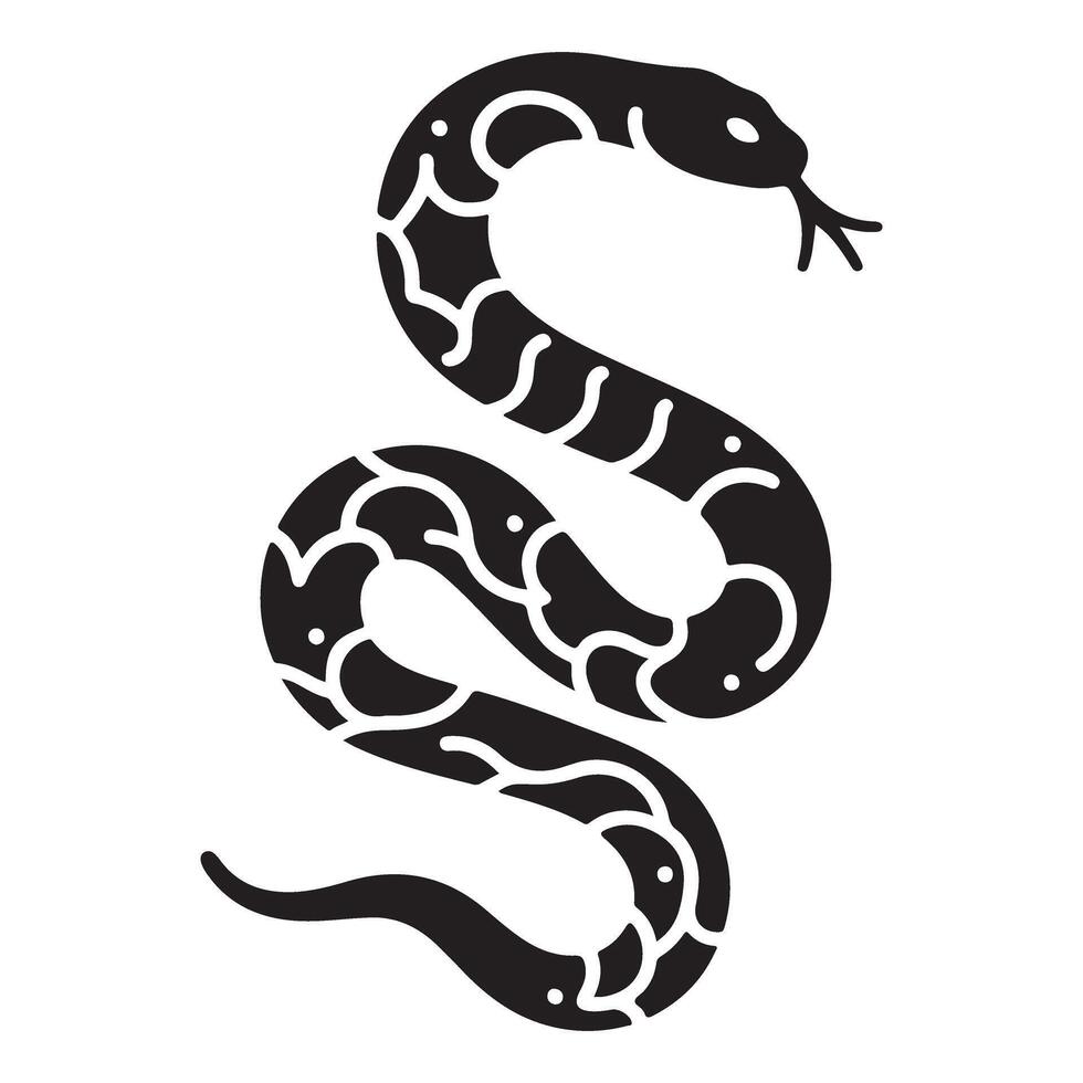 Elegant Patterned Snake Silhouette A Wildlife Art Illustration vector
