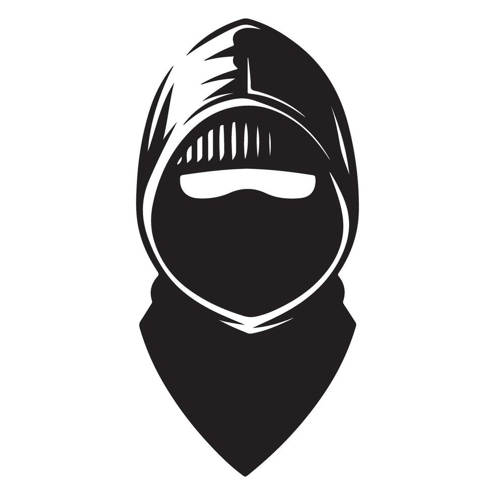 Mysterious Knight Silhouette Image Hooded Warrior Art Graphic vector