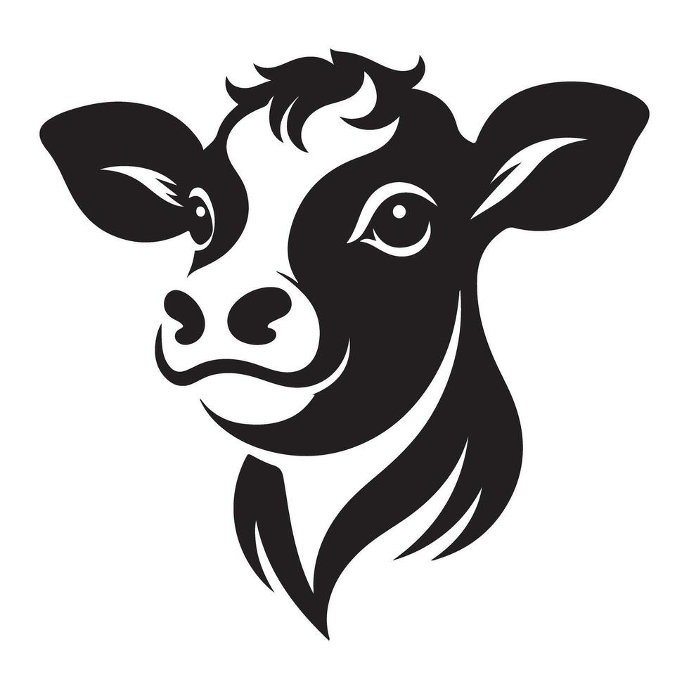Cute Cartoon Cow Illustration Art Farm Animal Design Concept vector