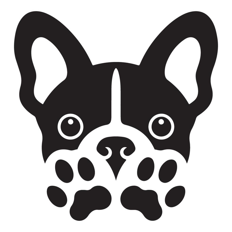 face illustration of an adorable french bulldog design vector
