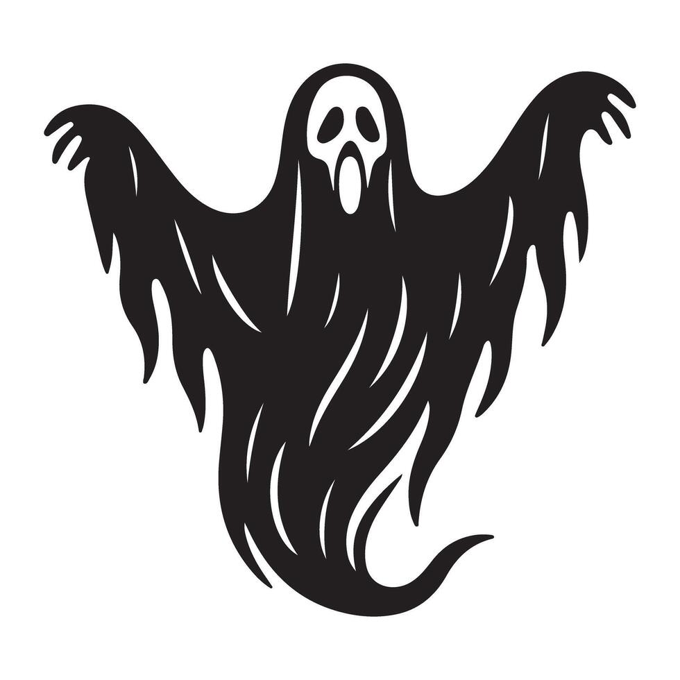 Spooky Ghost Silhouette Illustration A Classic Halloween Icon vector