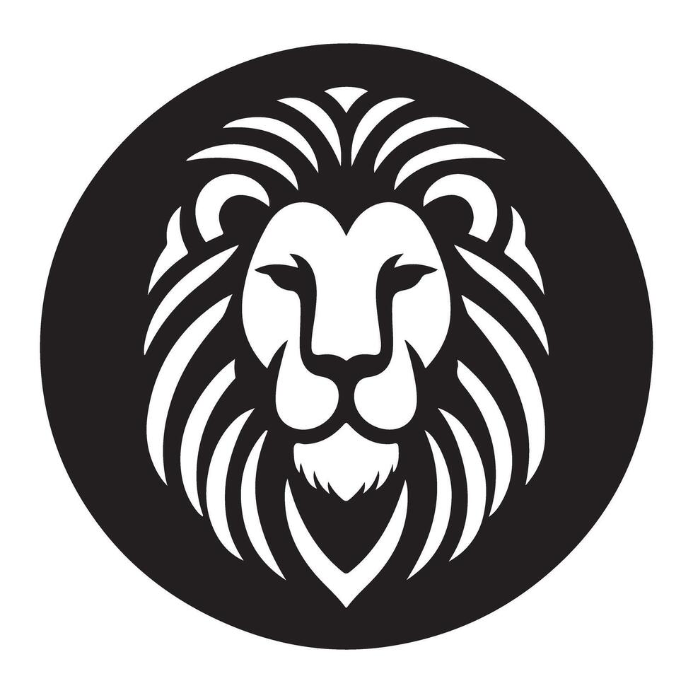 Majestic Lion Head Silhouette Illustration for Powerful Branding vector